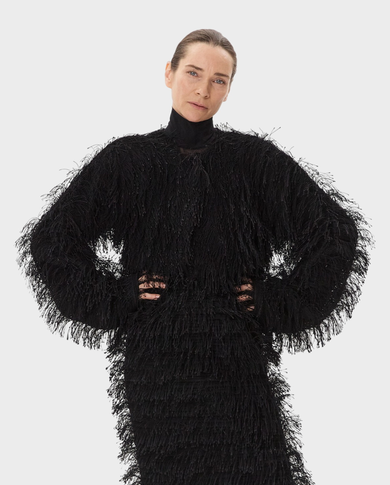 Krótka marynarka z frędzlami