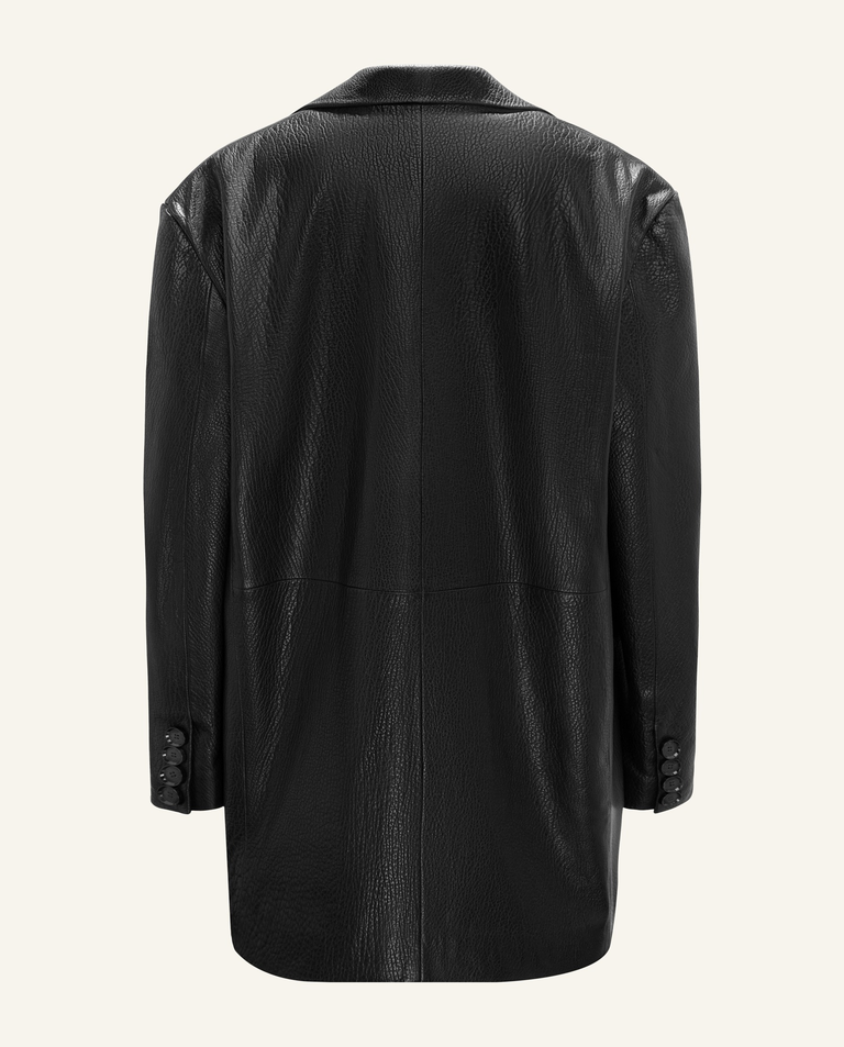 Skórzany blezer oversize - Image #5