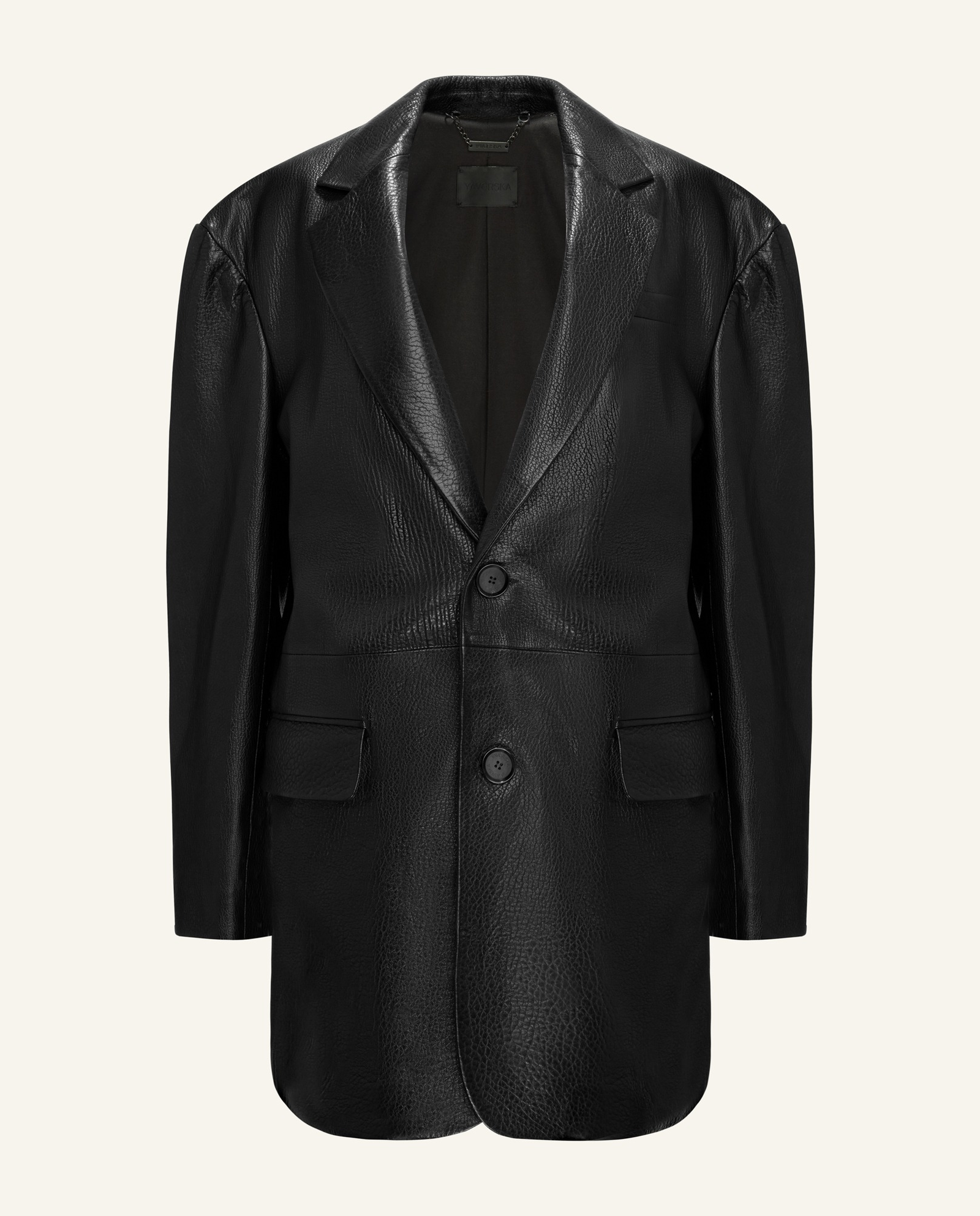 Skórzany blezer oversize - Image #6