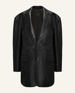 Skórzany blezer oversize - Image #6