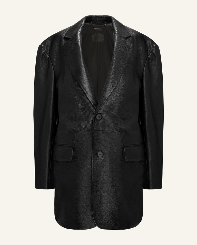 Skórzany blezer oversize - Image #6