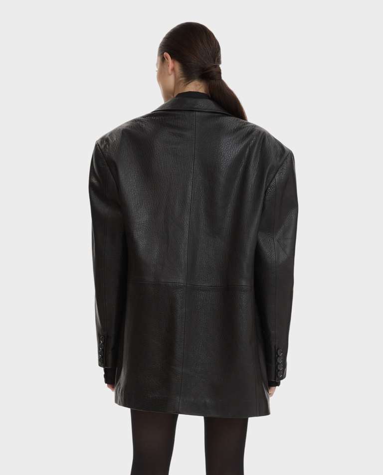 Skórzany blezer oversize