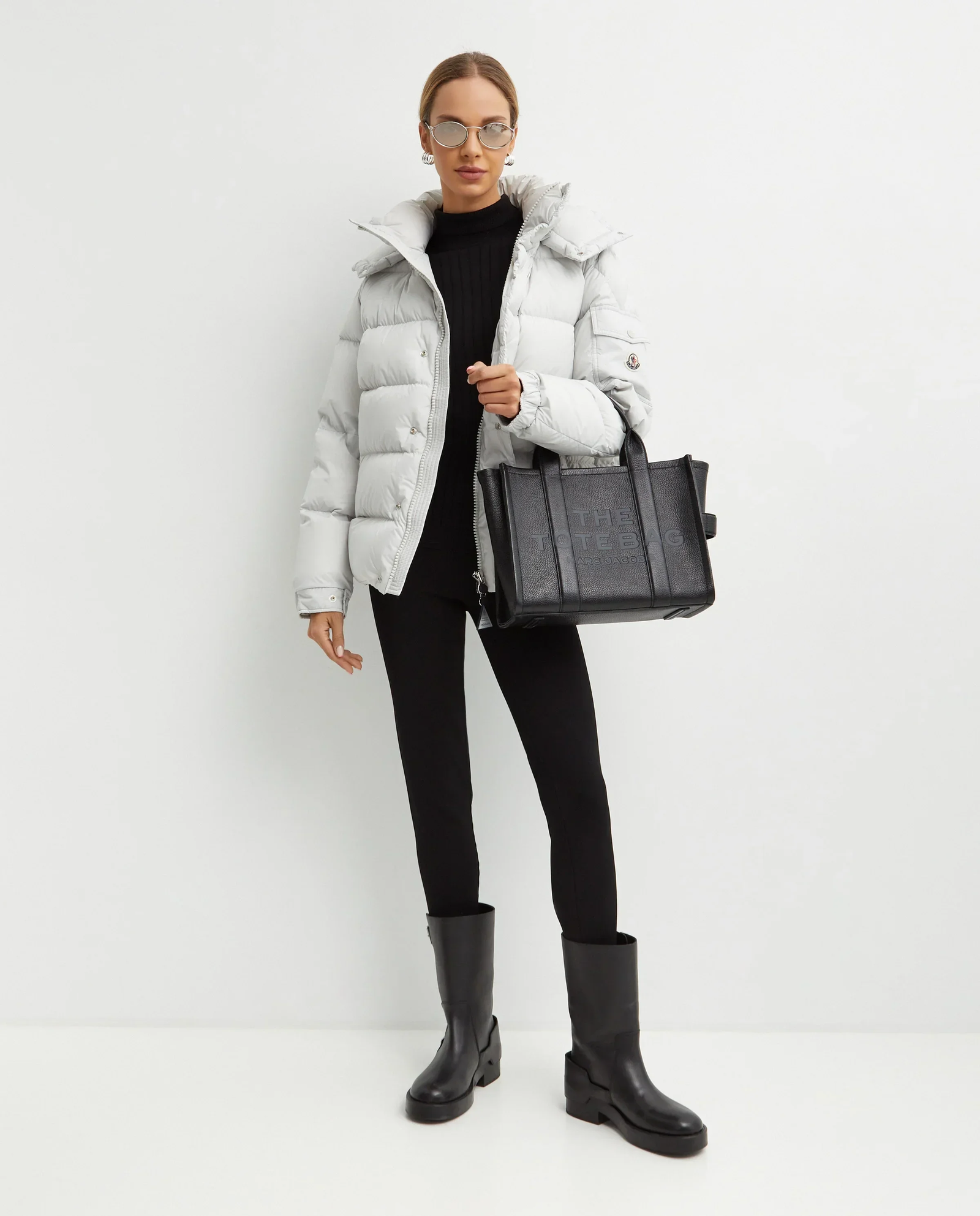 Jasnoszara kurtka puchowa - Image #3