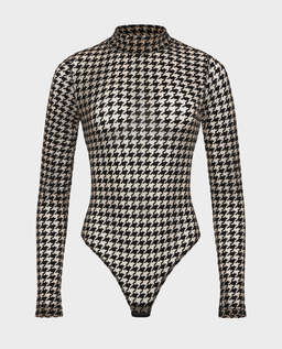 Długie body z printem Oxford - Image #3