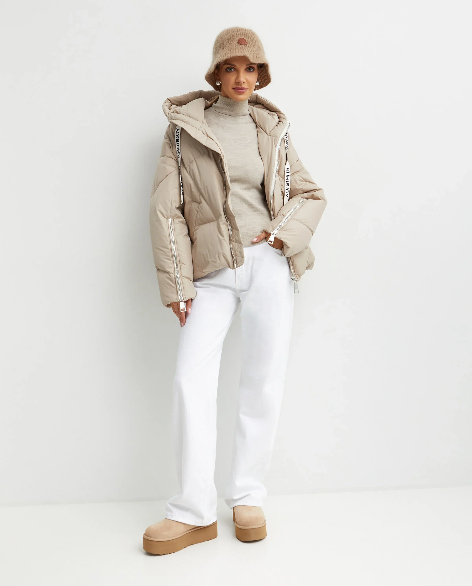 Beżowa kurtka puchowa - Image #2