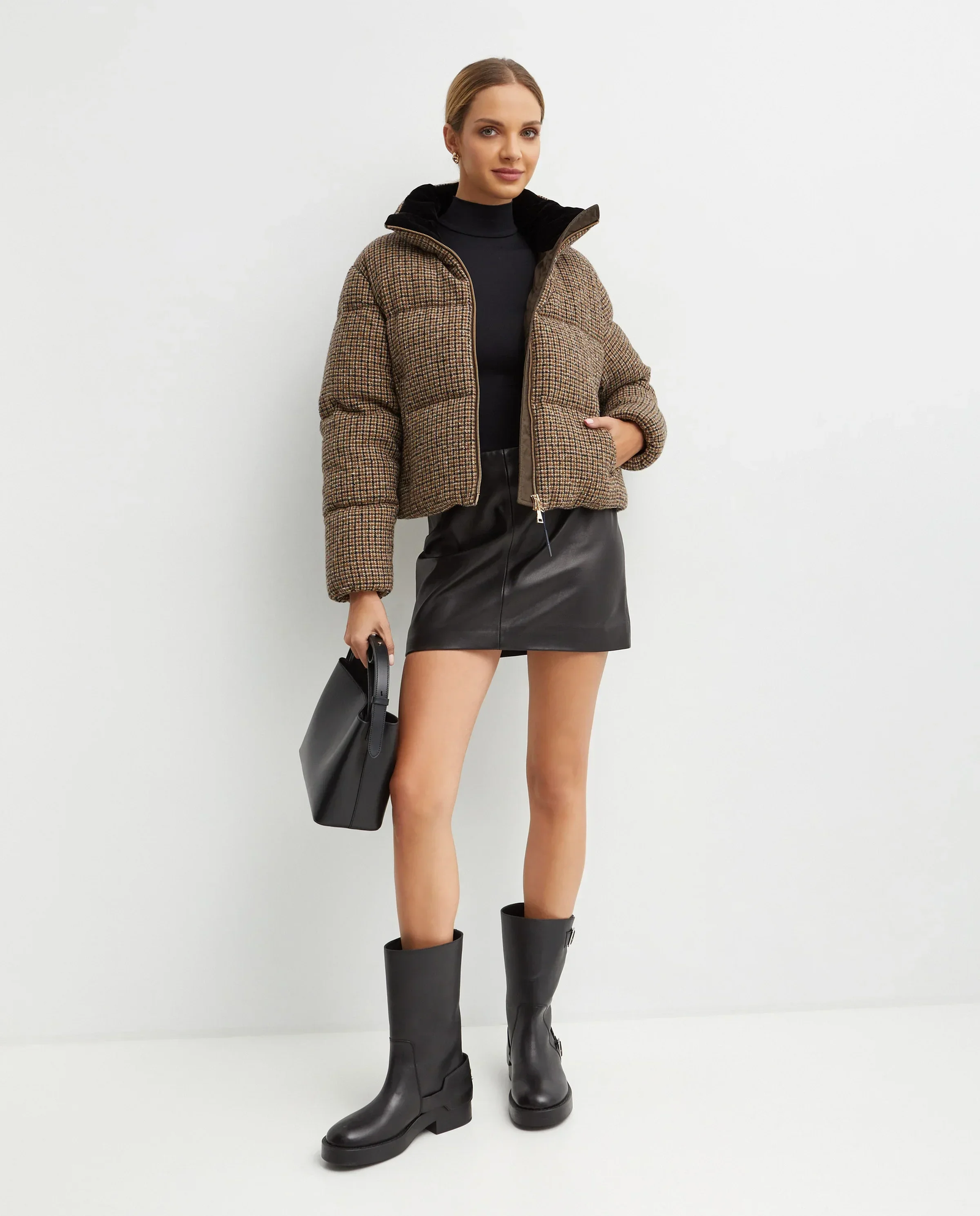 Brązowa kurtka puchowa - Image #2