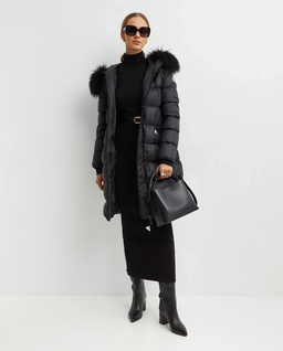 Czarny pikowany płaszcz - Image #2