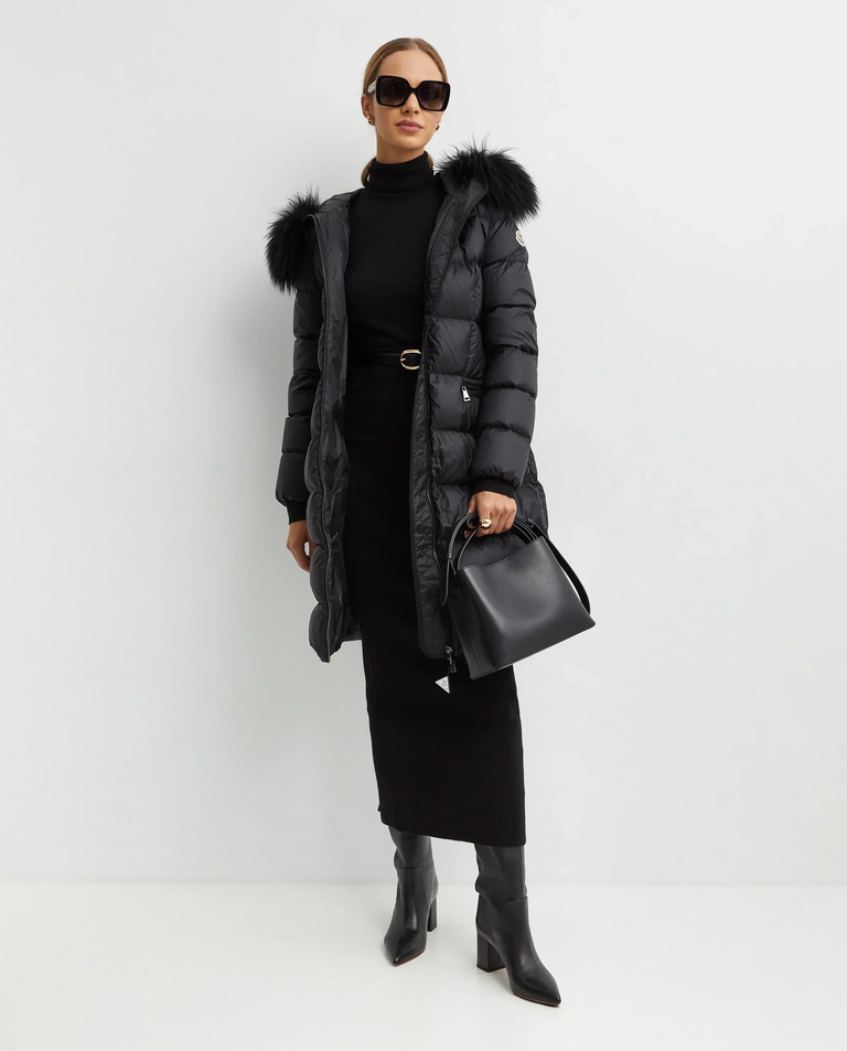 Czarny pikowany płaszcz - Image #2