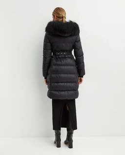 Czarny pikowany płaszcz - Image #3