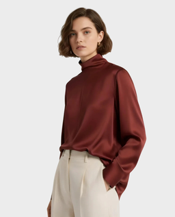 Jedwabna burgundowa bluzka - Image #0