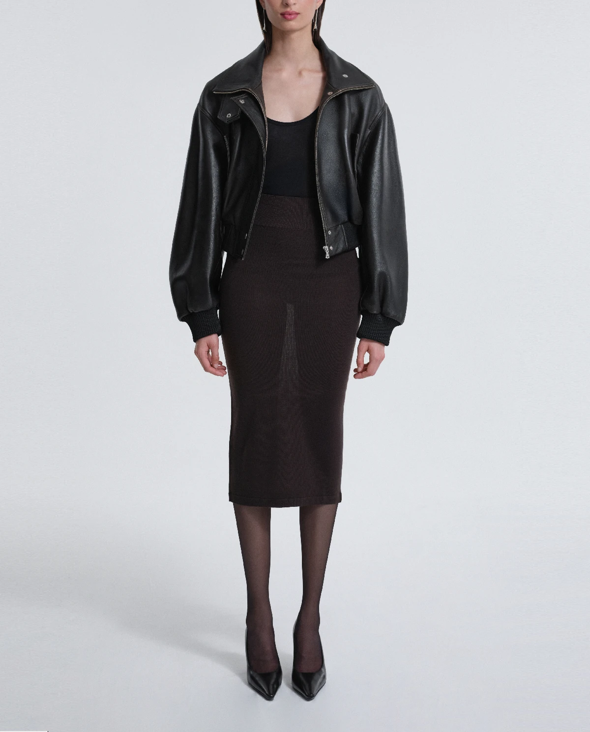 Brązowa kurtka skórzana Briar - Image #5