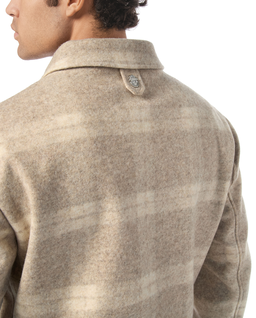 Beżowa wełniana kurtka w kratę - Image #3