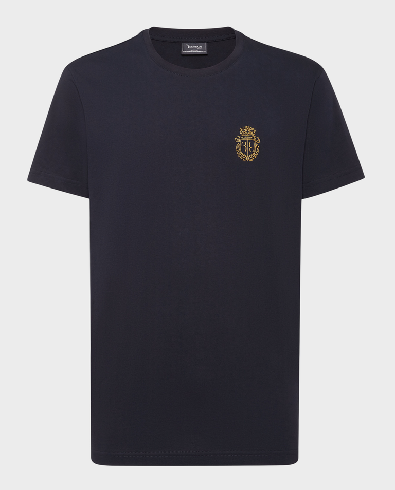 Granatowy t-shirt z herbem Crest