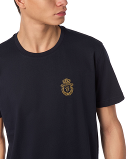 Granatowy t-shirt z herbem Crest - Image #2