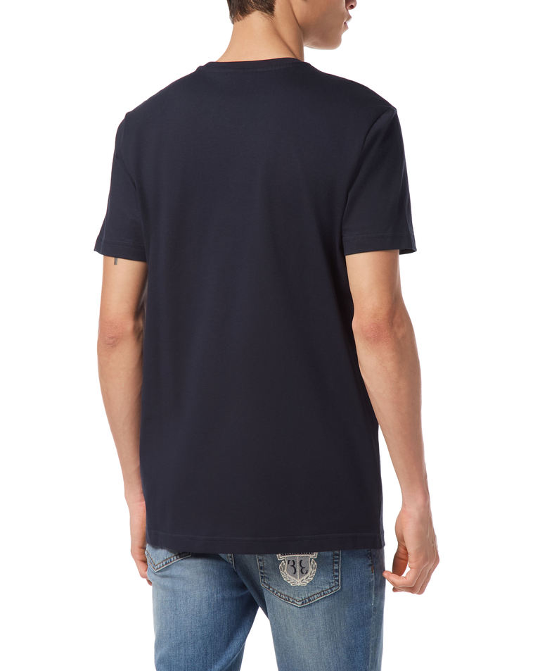 Granatowy t-shirt z herbem Crest - Image #3