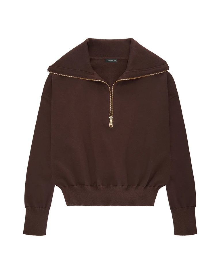 Brązowy sweter Ivy Zip - Image #4