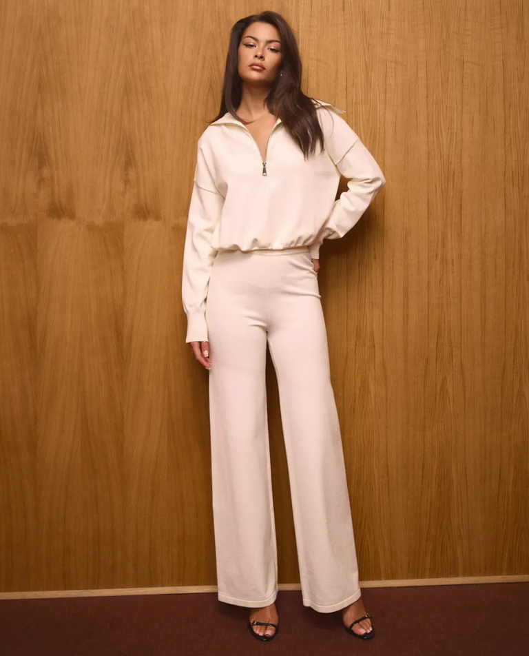Biały sweter Ivy Zip - Image #1