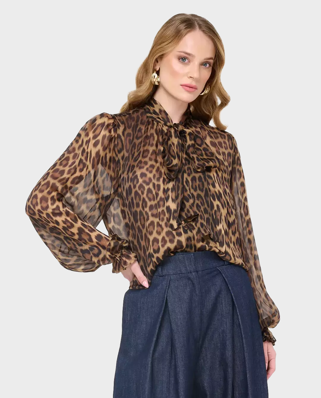 Jedwabna koszula w panterkę - Image #0