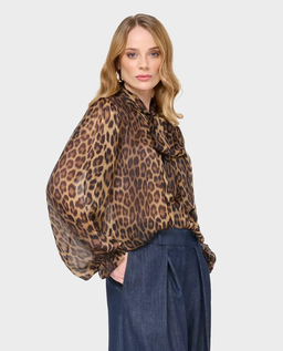 Jedwabna koszula w panterkę - Image #2