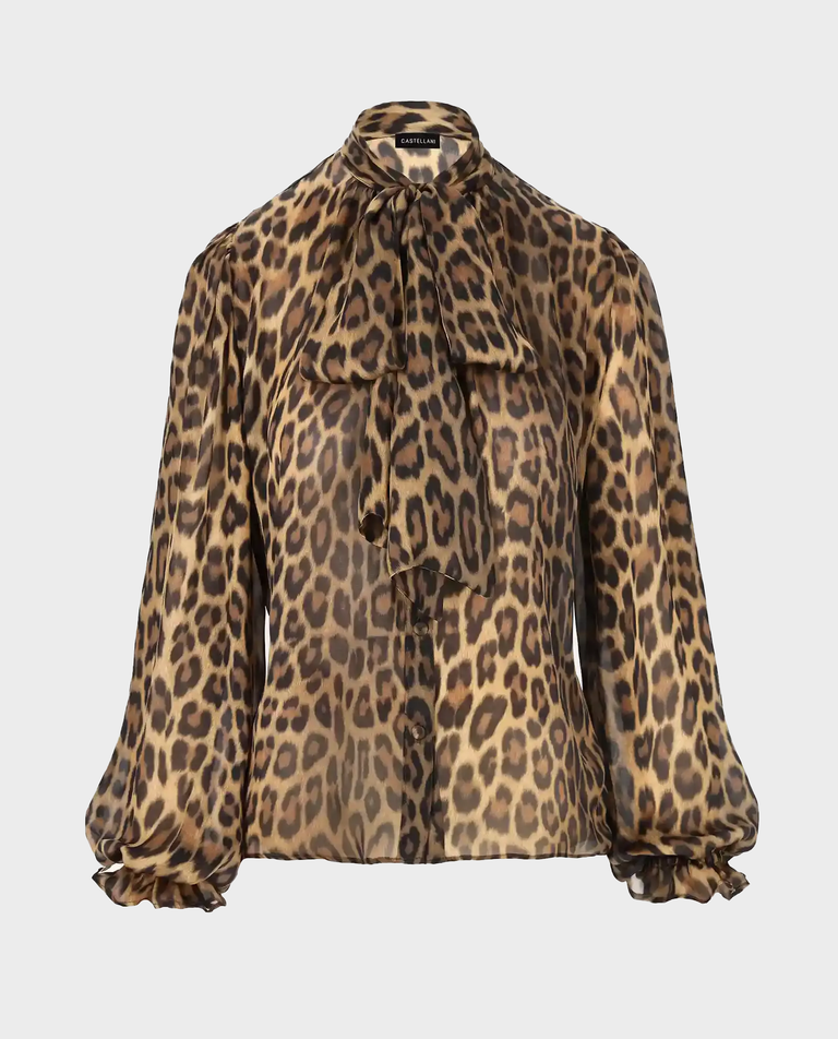 Jedwabna koszula w panterkę - Image #3