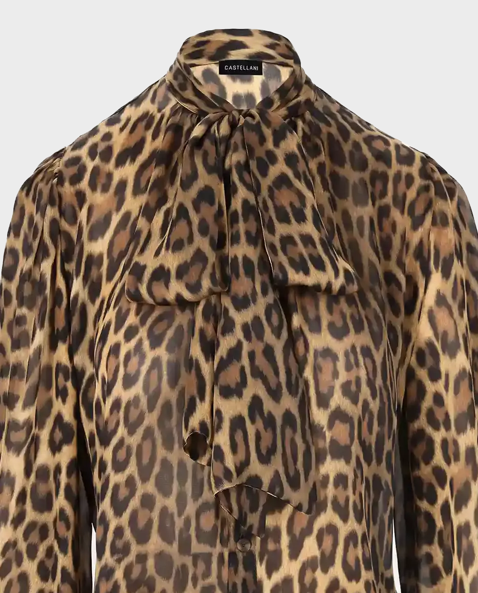 Jedwabna koszula w panterkę - Image #5