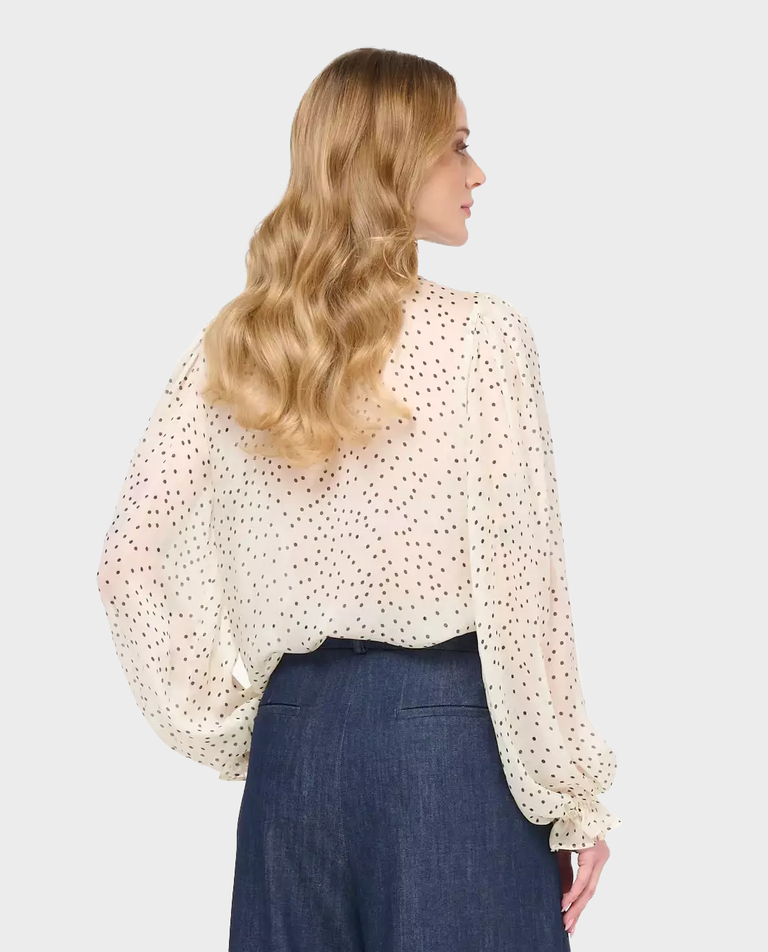 Jedwabna koszula w kropki