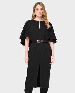 Czarna sukienka z peleryną Ara - Image #0