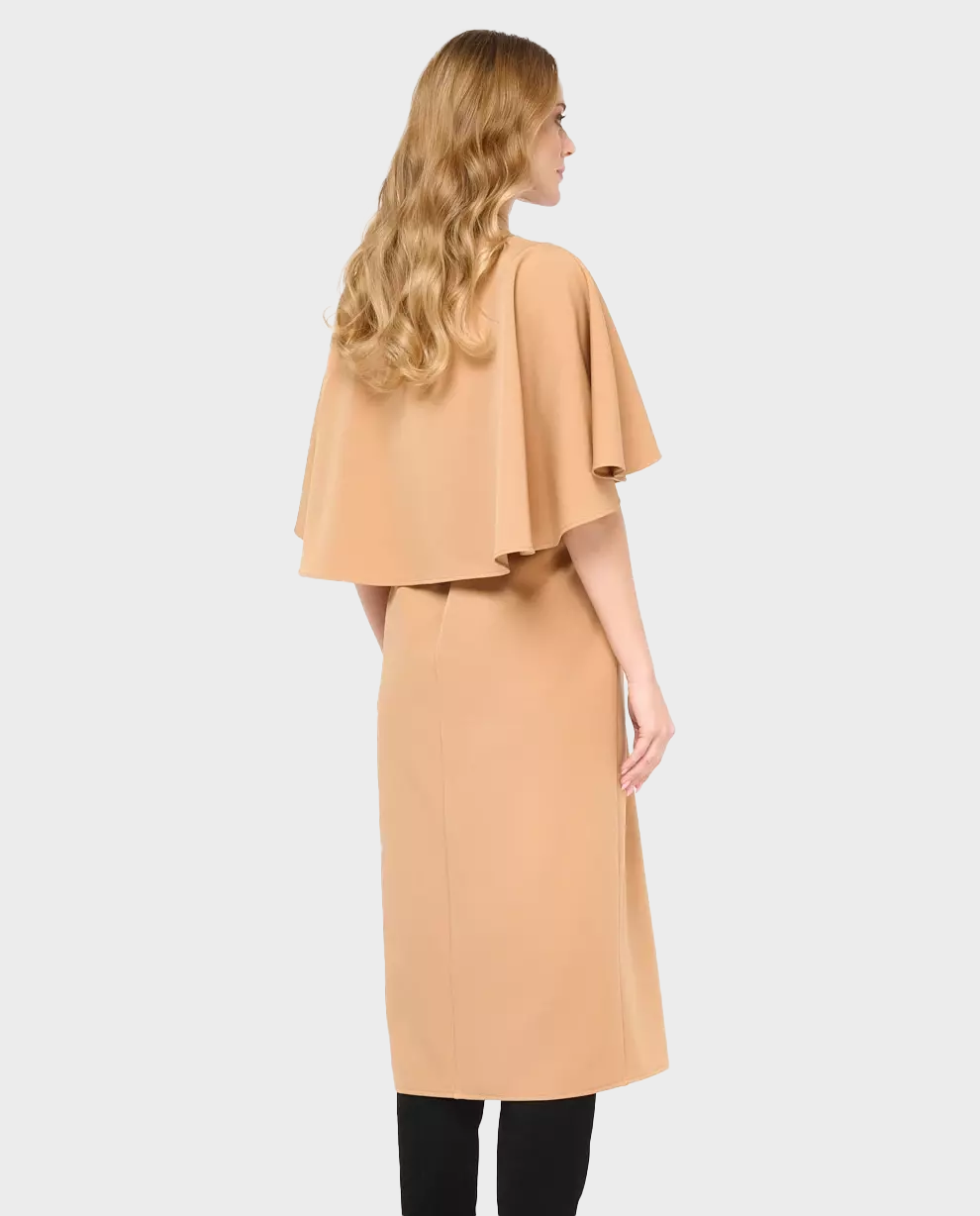 Beżowa sukienka z peleryną Ara - Image #1