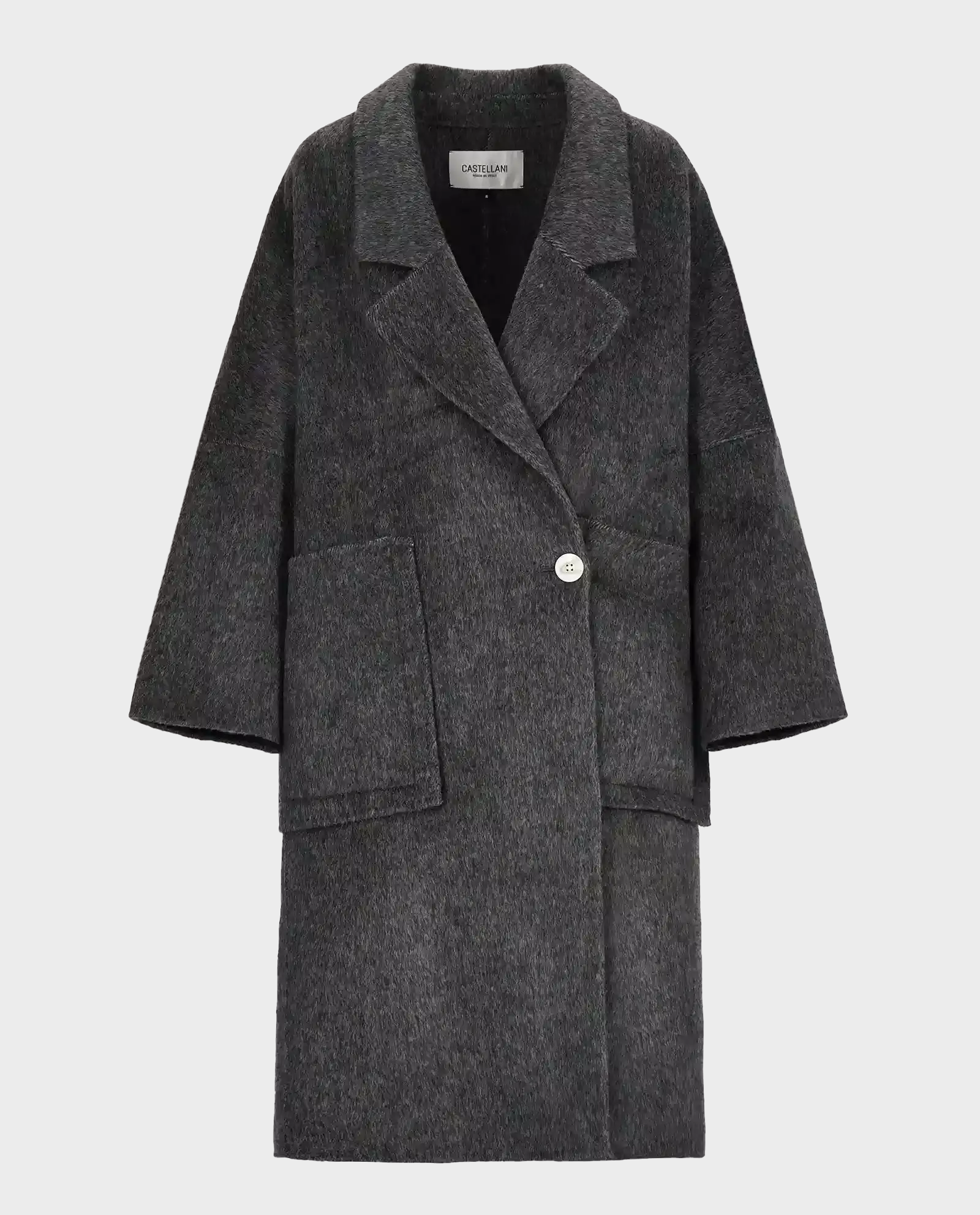 Szary płaszcz z wełny alpaki Brooksfield - Image #3