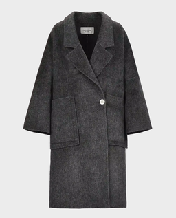 Szary płaszcz z wełny alpaki Brooksfield - Image #3