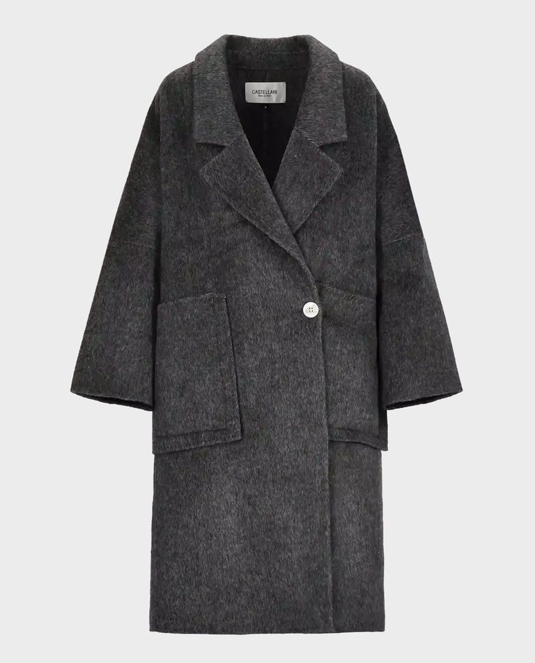 Szary płaszcz z wełny alpaki Brooksfield - Image #3