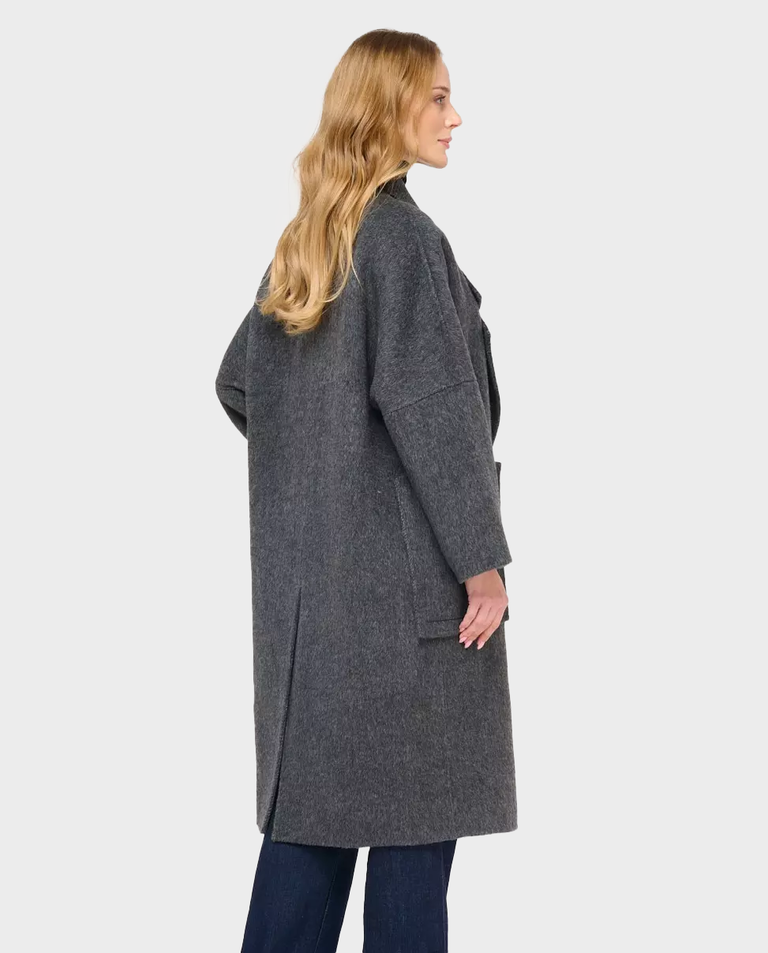 Szary płaszcz z wełny alpaki Brooksfield
