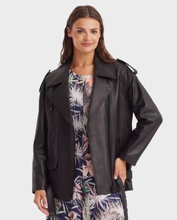 Czarna skórzana ramoneska Regine - Image #2