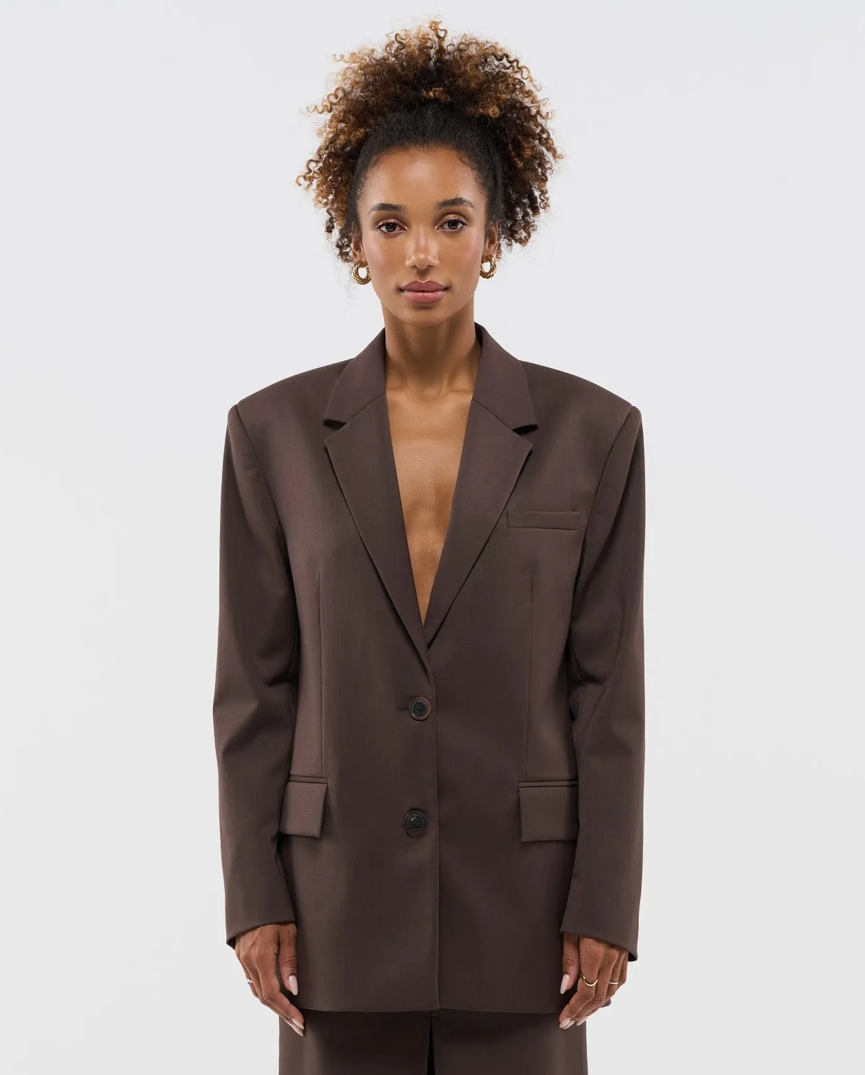 Brązowa marynarka oversize - Image #0