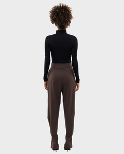 Brązowe spodnie z upięciem - Image #2