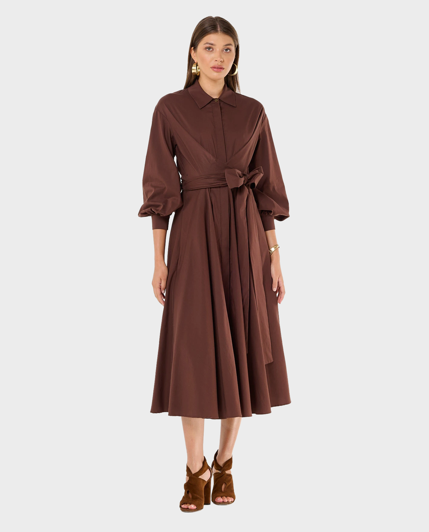 Koszulowa midi sukienka Marrona - Image #0