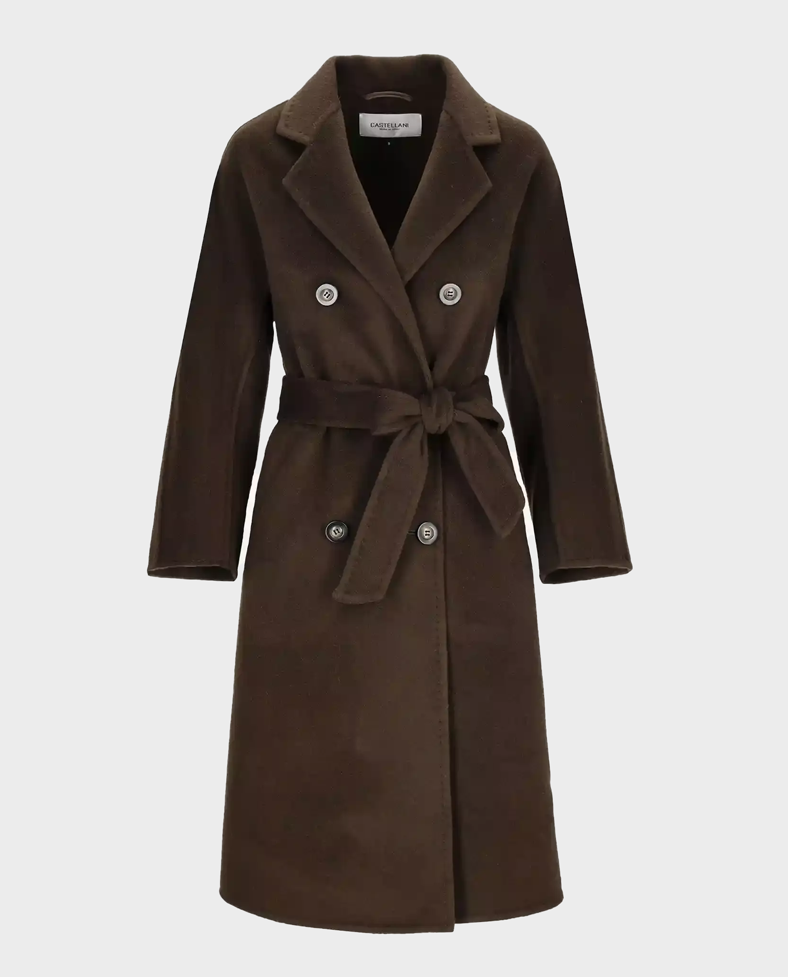 Brązowy płaszcz z wełny i kaszmiru Pako - Image #4