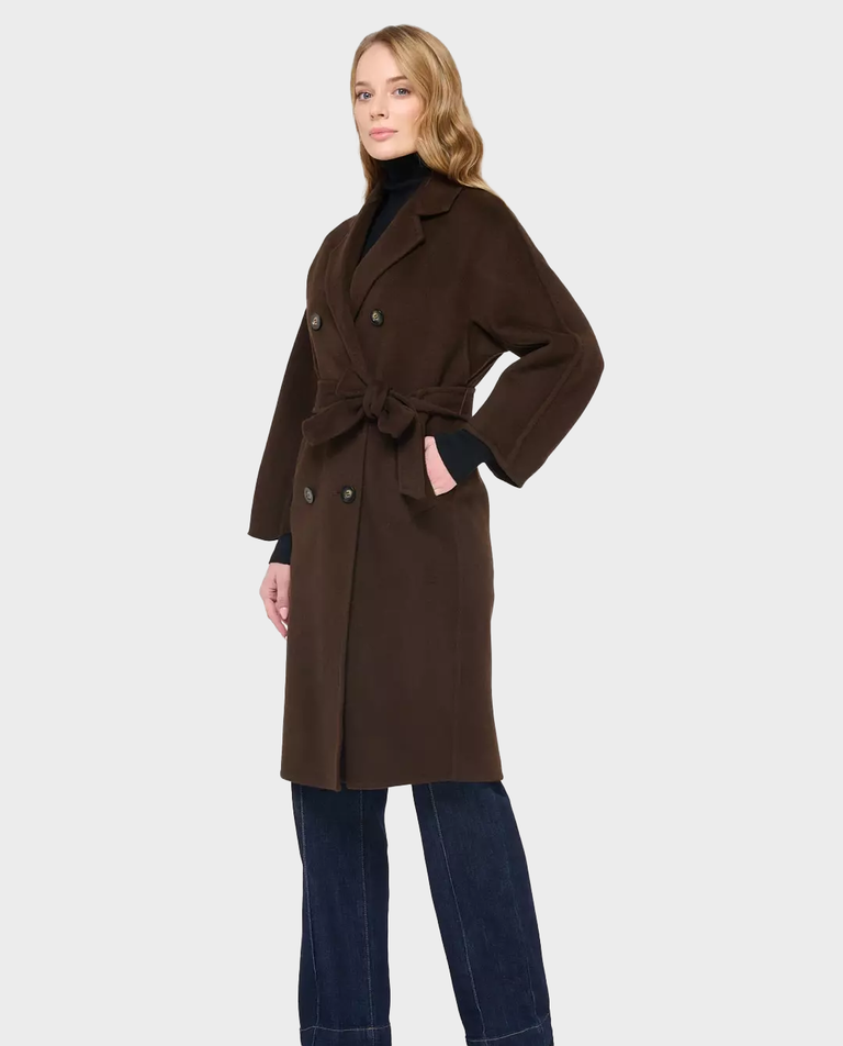 Brązowy płaszcz z wełny i kaszmiru Pako - Image #3