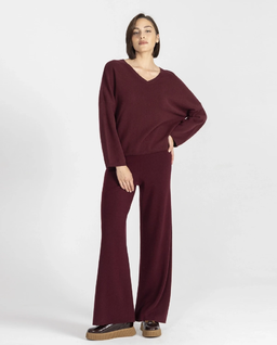 Burgundowy wełniany sweter - Image #1