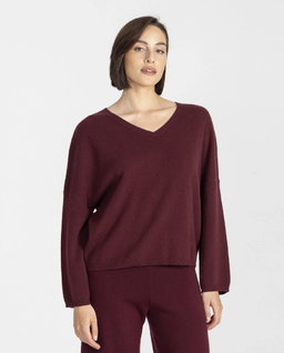 Burgundowy wełniany sweter - Image #2