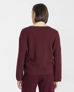 Burgundowy wełniany sweter - Image #3