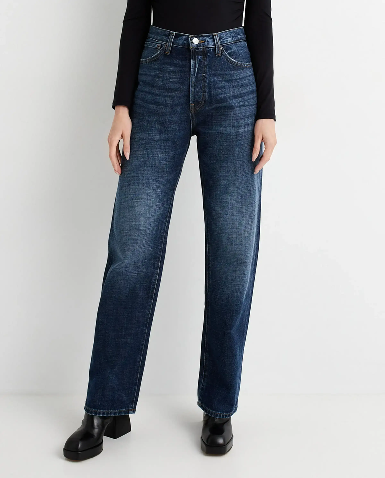 Granatowe jeasny Straight Fit