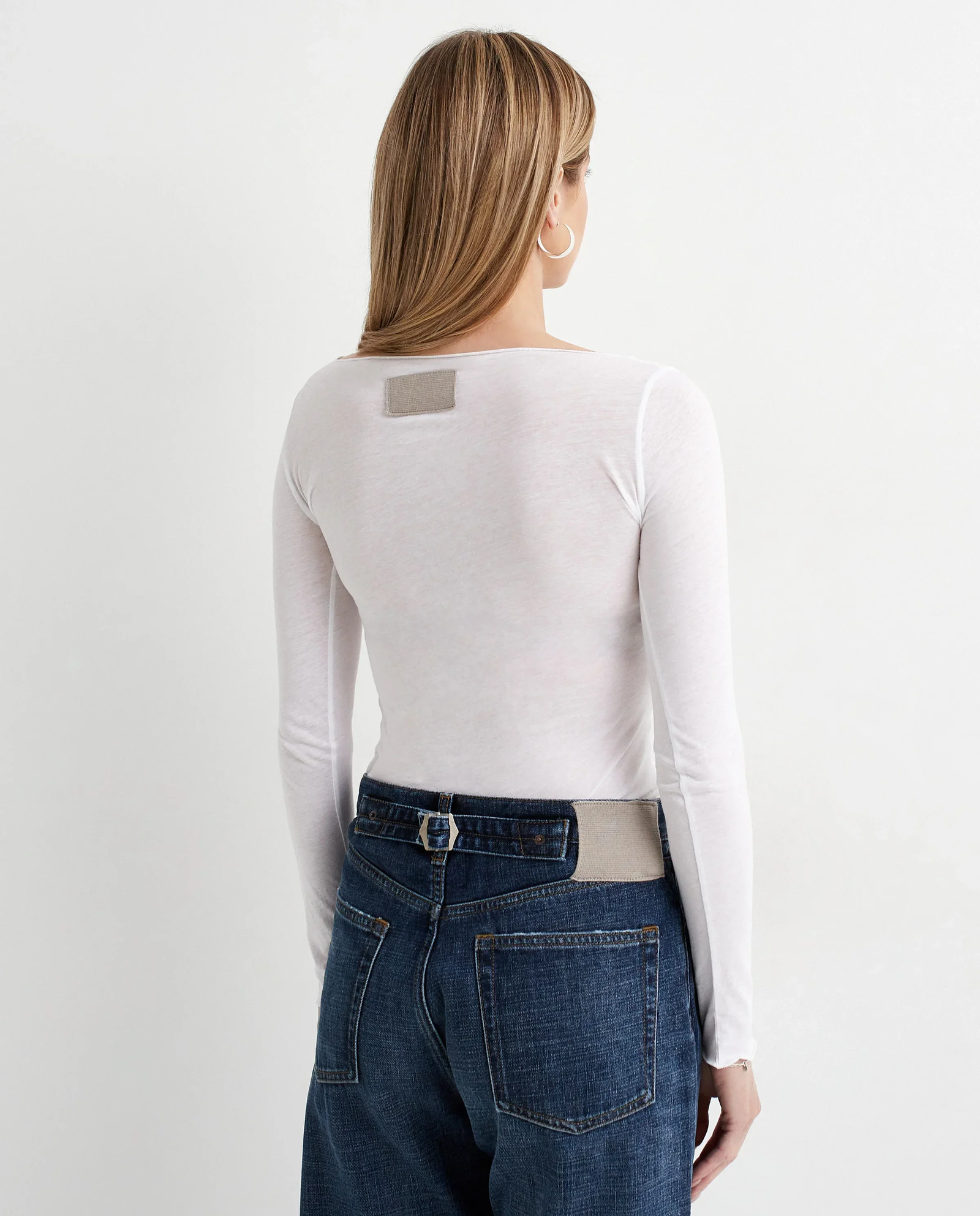 Biała bluzka z długim rękawem - Image #3