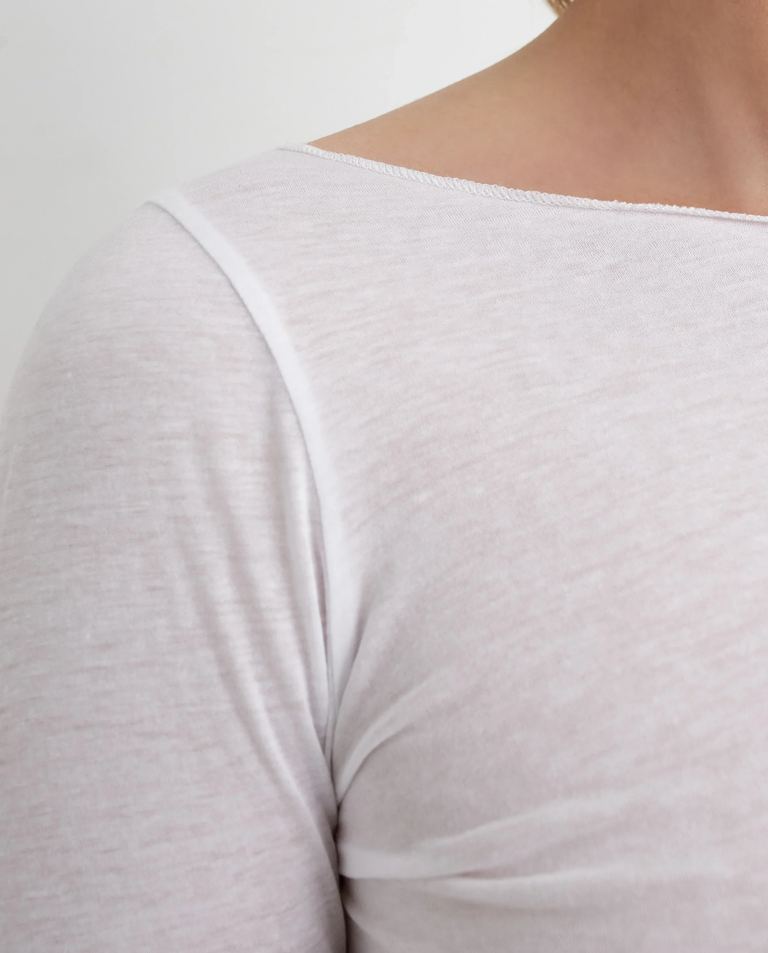 Biała bluzka z długim rękawem - Image #4