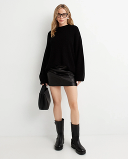 Dzianinowy czarny sweter - Image #2