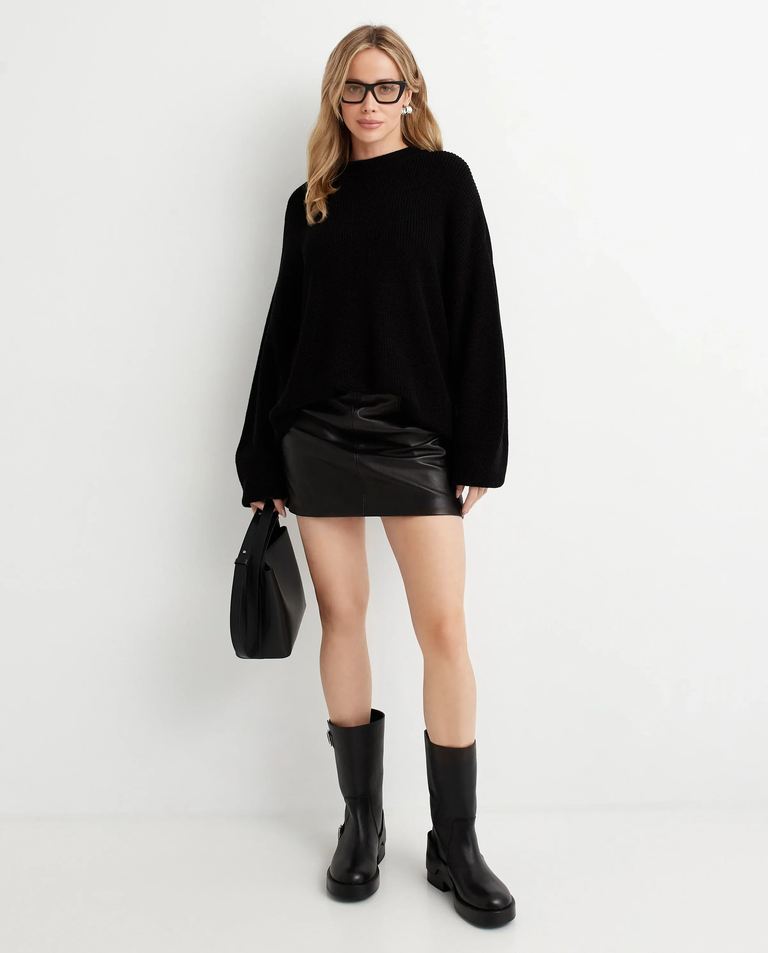 Dzianinowy czarny sweter - Image #2