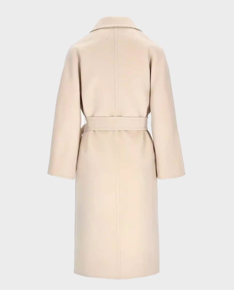 Beżowy płaszcz z wełny i kaszmiru Pako