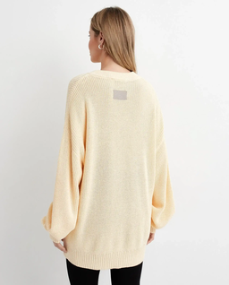 Dzianinowy kremowy sweter - Image #3