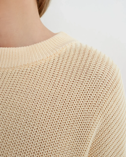 Dzianinowy kremowy sweter - Image #4