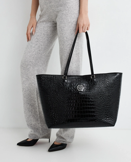 Czarna torebka z tłoczoną skórą Crystal Skull - Image #2